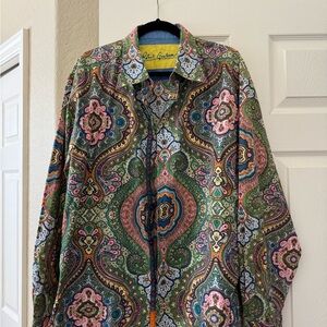 Robert Graham Green and Pink Paisley Dress Shirt